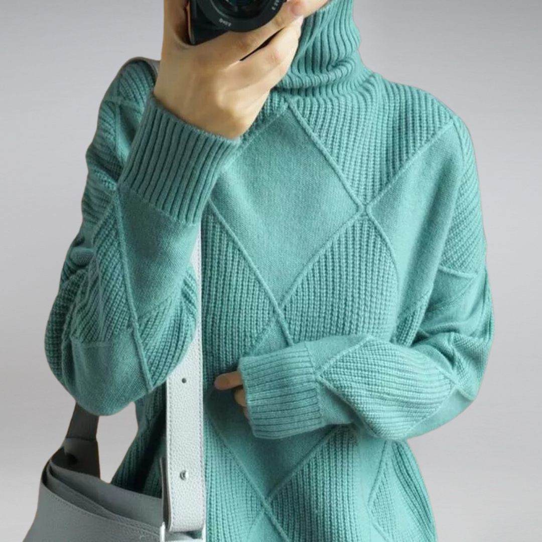 Camille – Women's Turtleneck Sweater in Gray