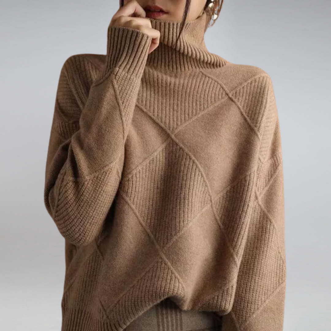 Camille – Women's Turtleneck Sweater in Orange
