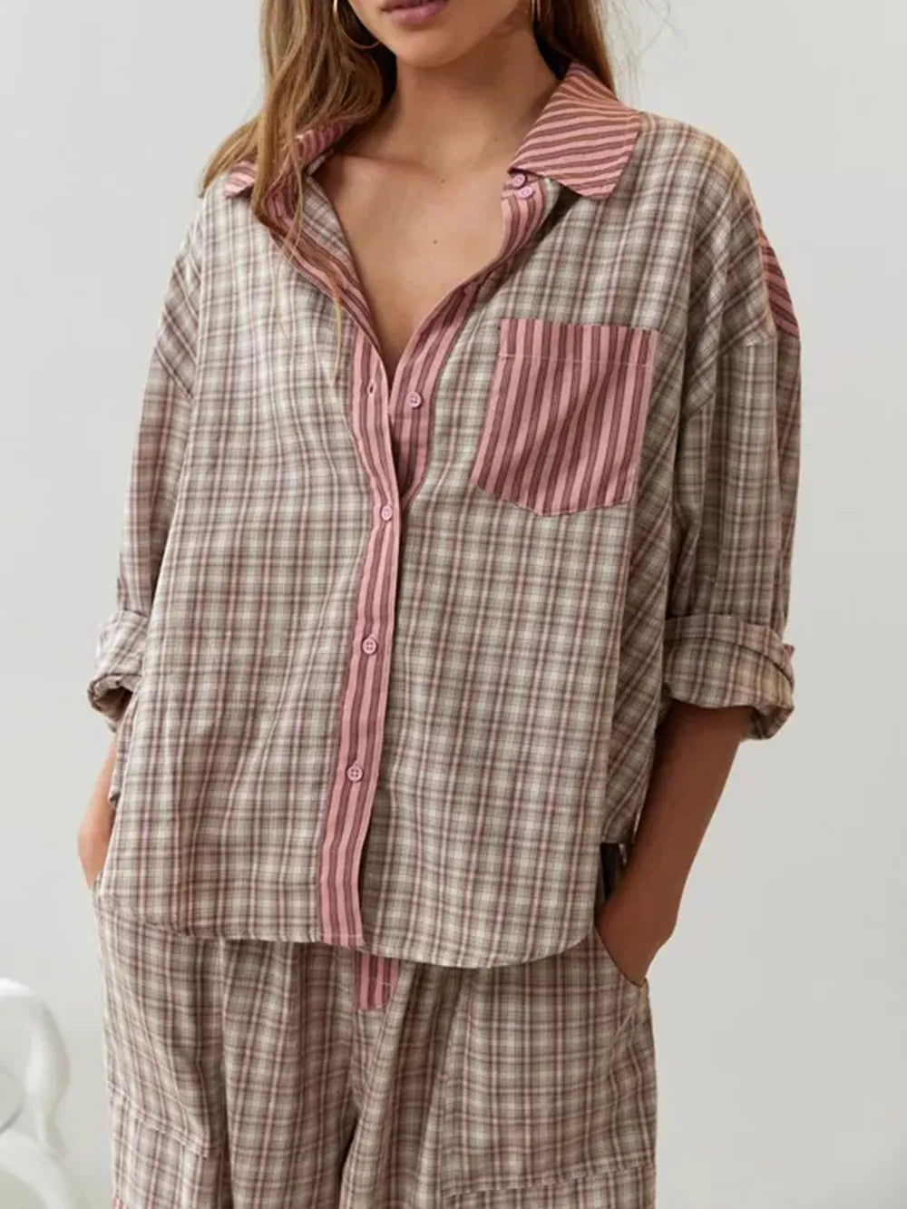 Elena – Two-Piece Sleepwear Set in Pink