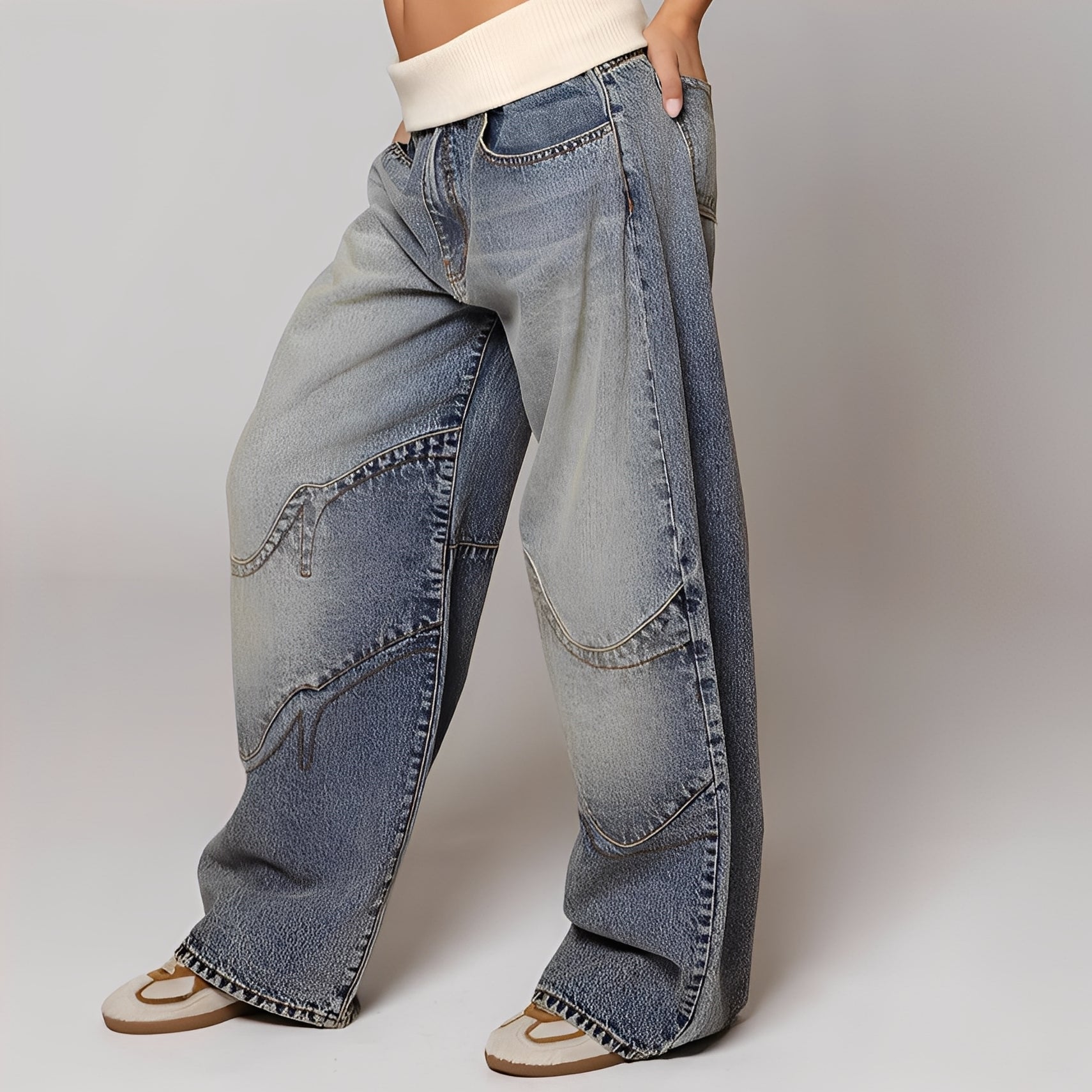 Vanessa – Women's Relaxed Fit Baggy Jeans in Blue