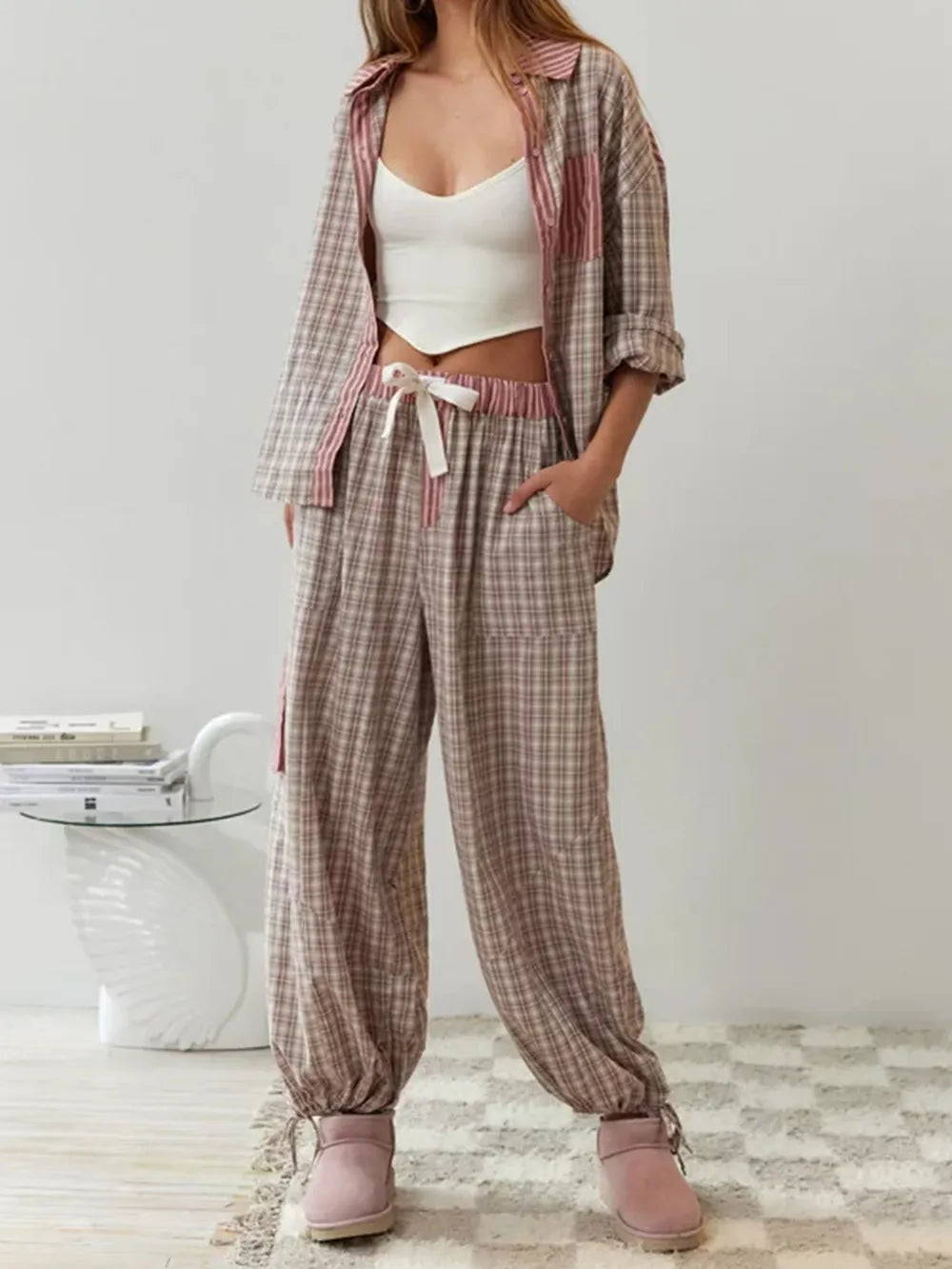 Elena – Two-Piece Sleepwear Set in Blue