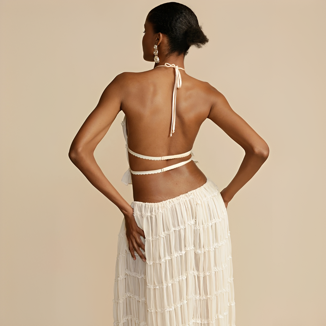 Kalea – Women's Summer Top and Skirt Set in White