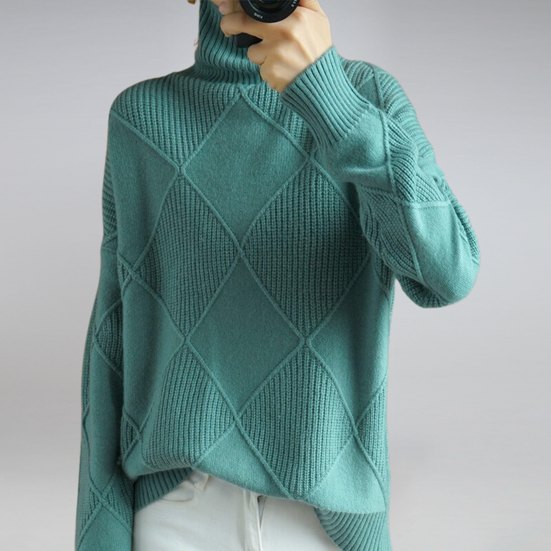 Camille – Women's Turtleneck Sweater in Orange