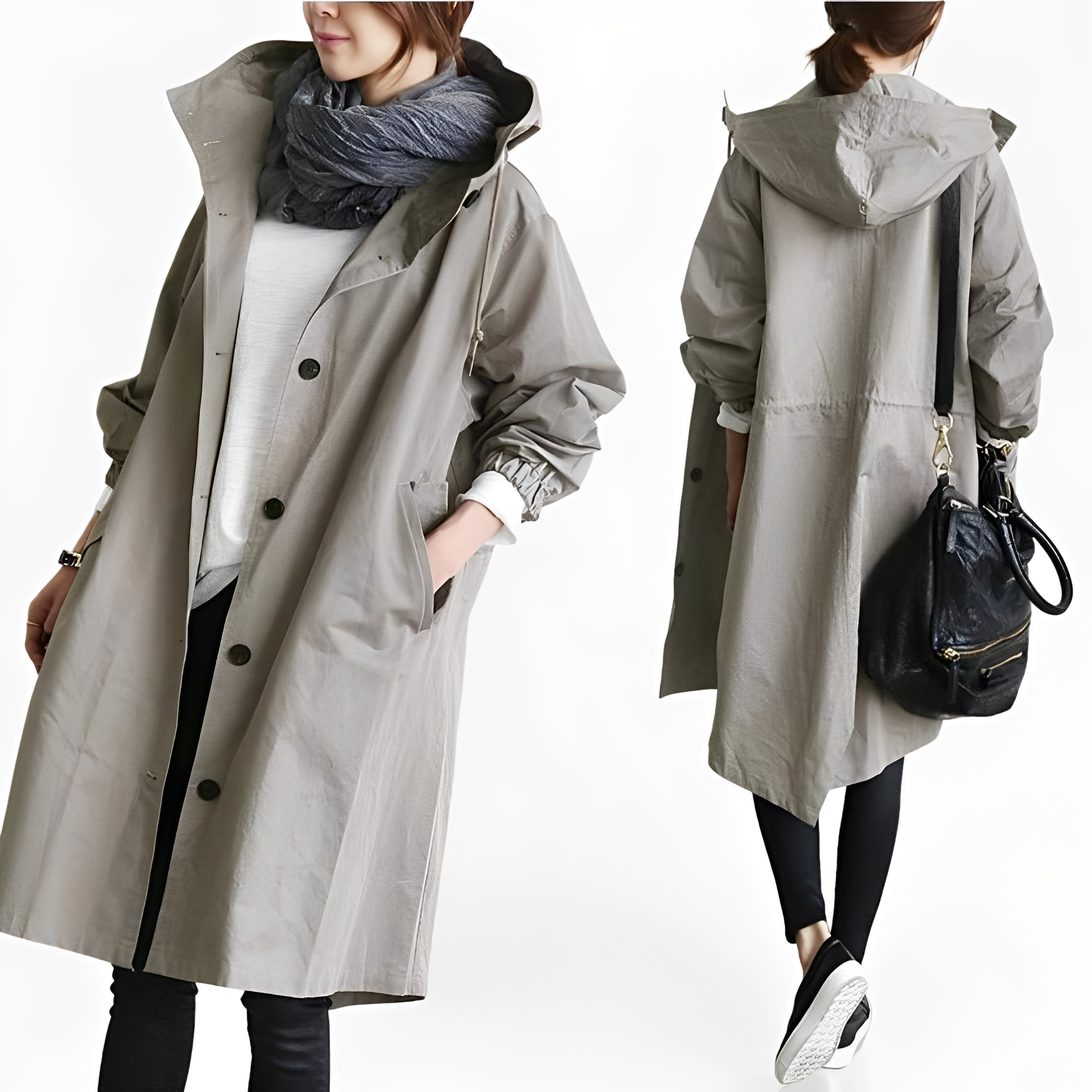 Giselle – Women's Hooded Jacket in Khaki