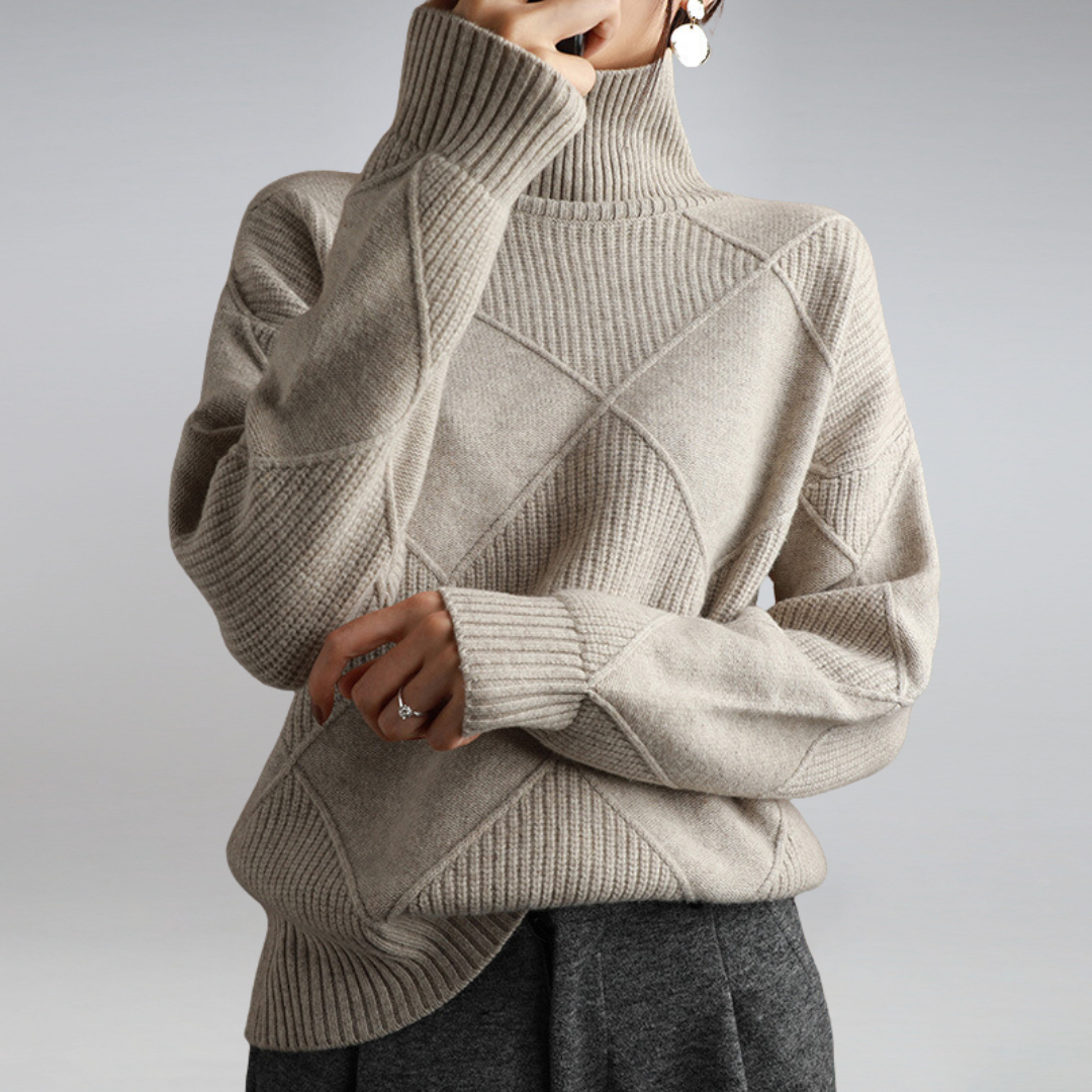 Camille – Women's Turtleneck Sweater in Yellow