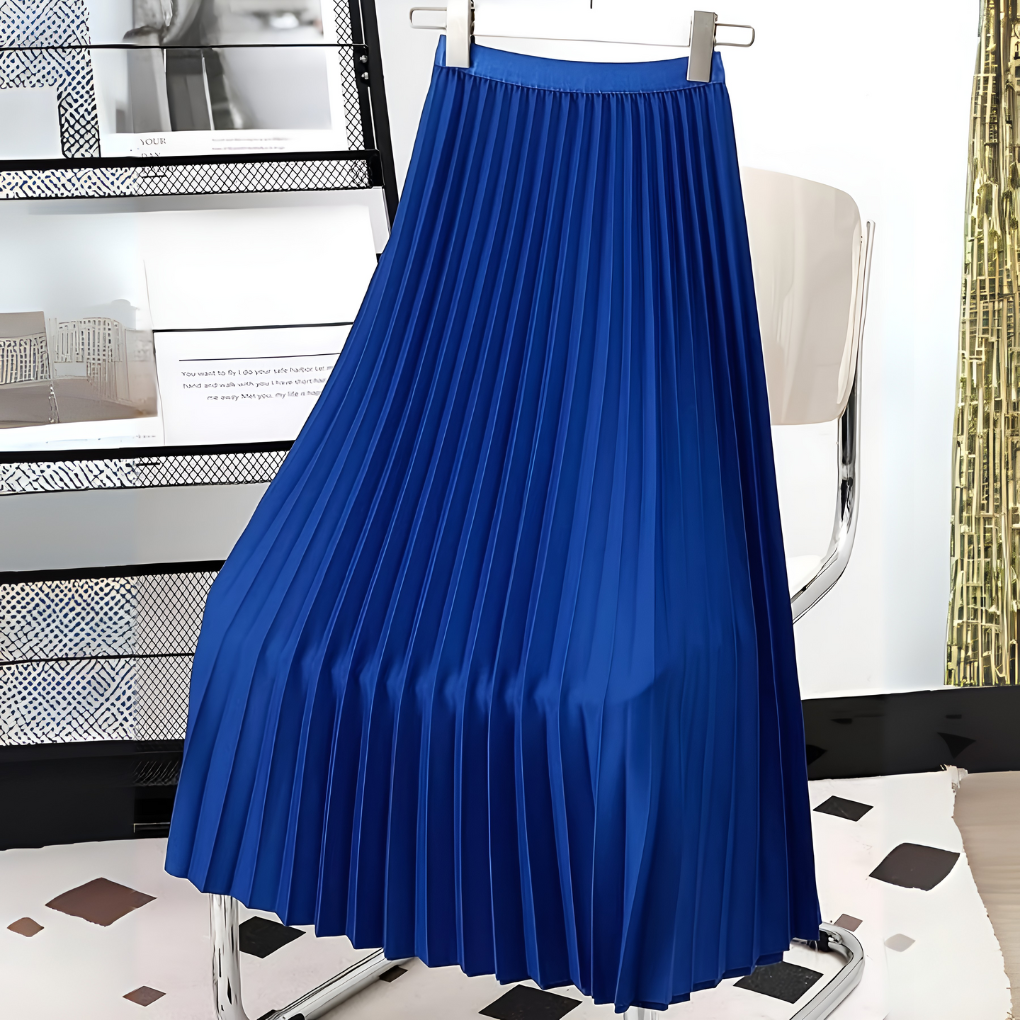 Inez – Pleated Midi Skirt in Pink