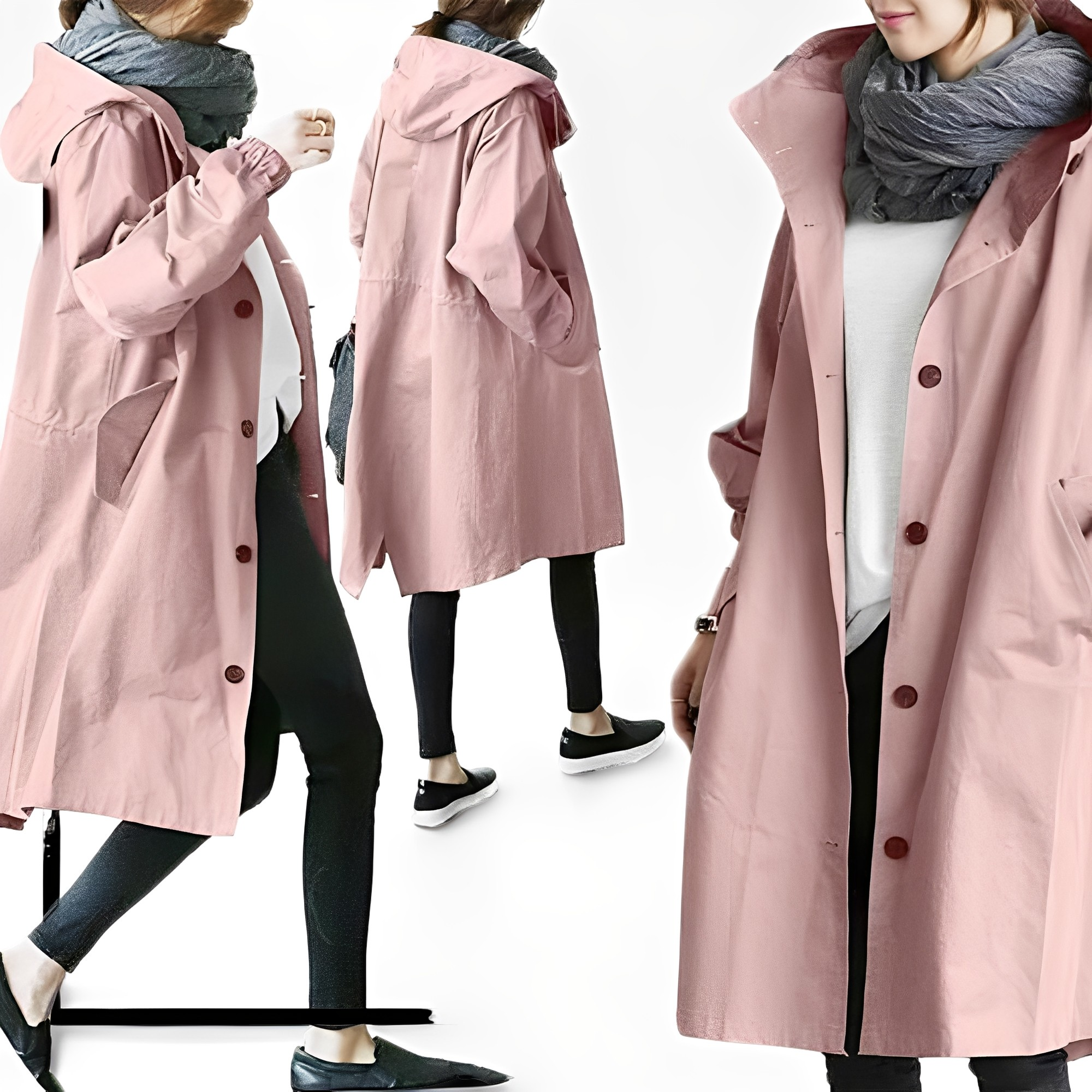Giselle – Women's Hooded Jacket in Light Gray