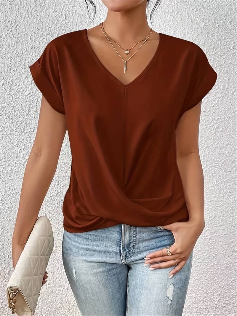 Zinnia – Short-Sleeve Tee in Brick Red