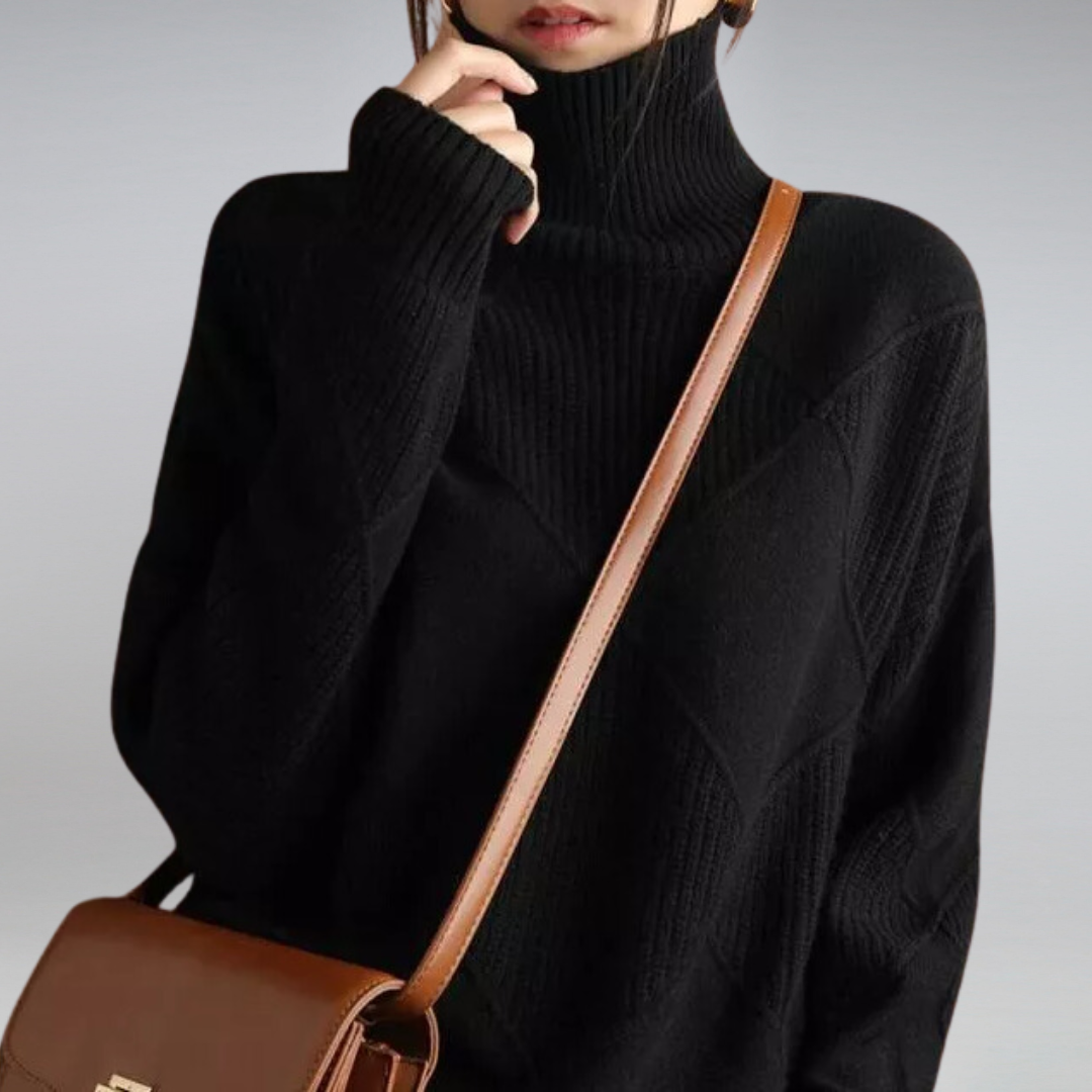 Camille – Women's Turtleneck Sweater in Pink