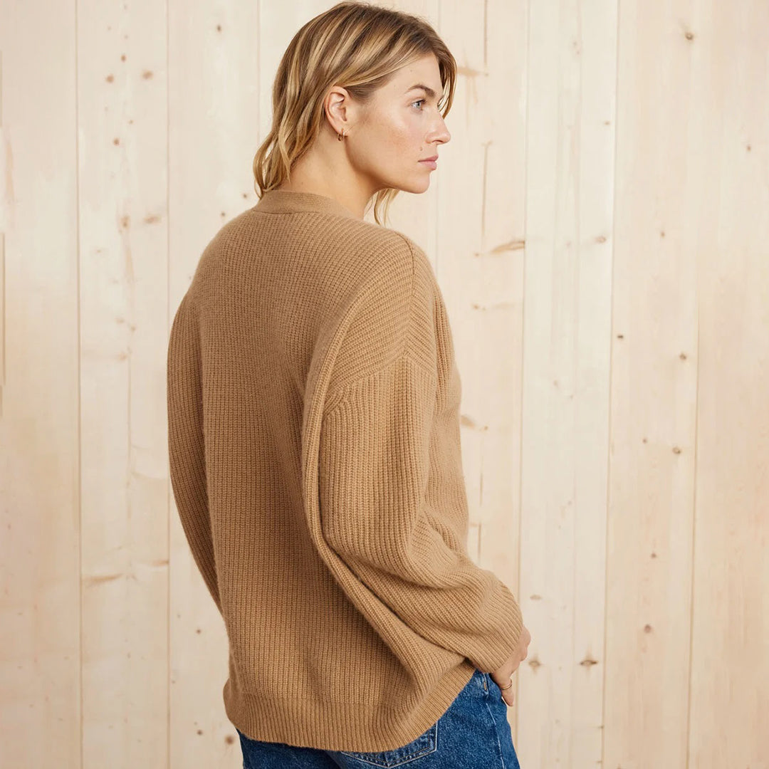 Leah – Long Cardigan in Natural
