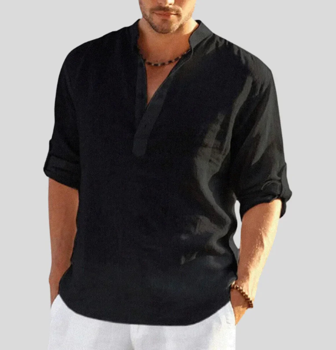 John – Men's Casual Shirt in Light Green