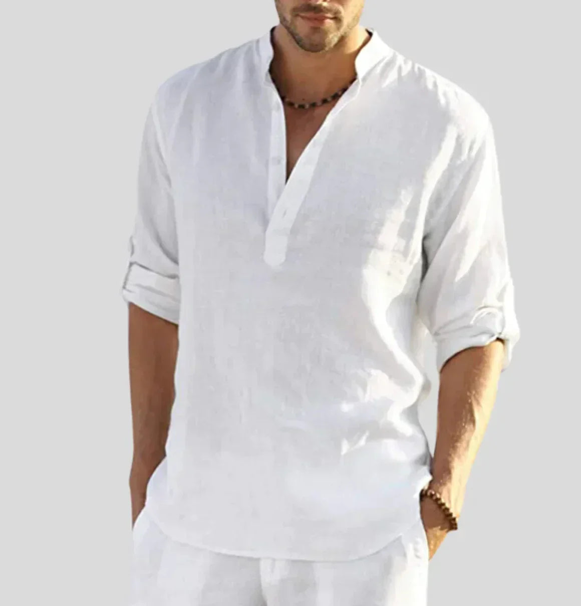 John – Men's Casual Shirt in Light Blue