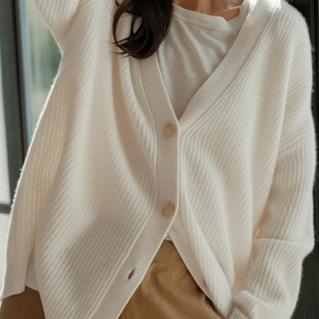 Leah – Long Cardigan in Natural