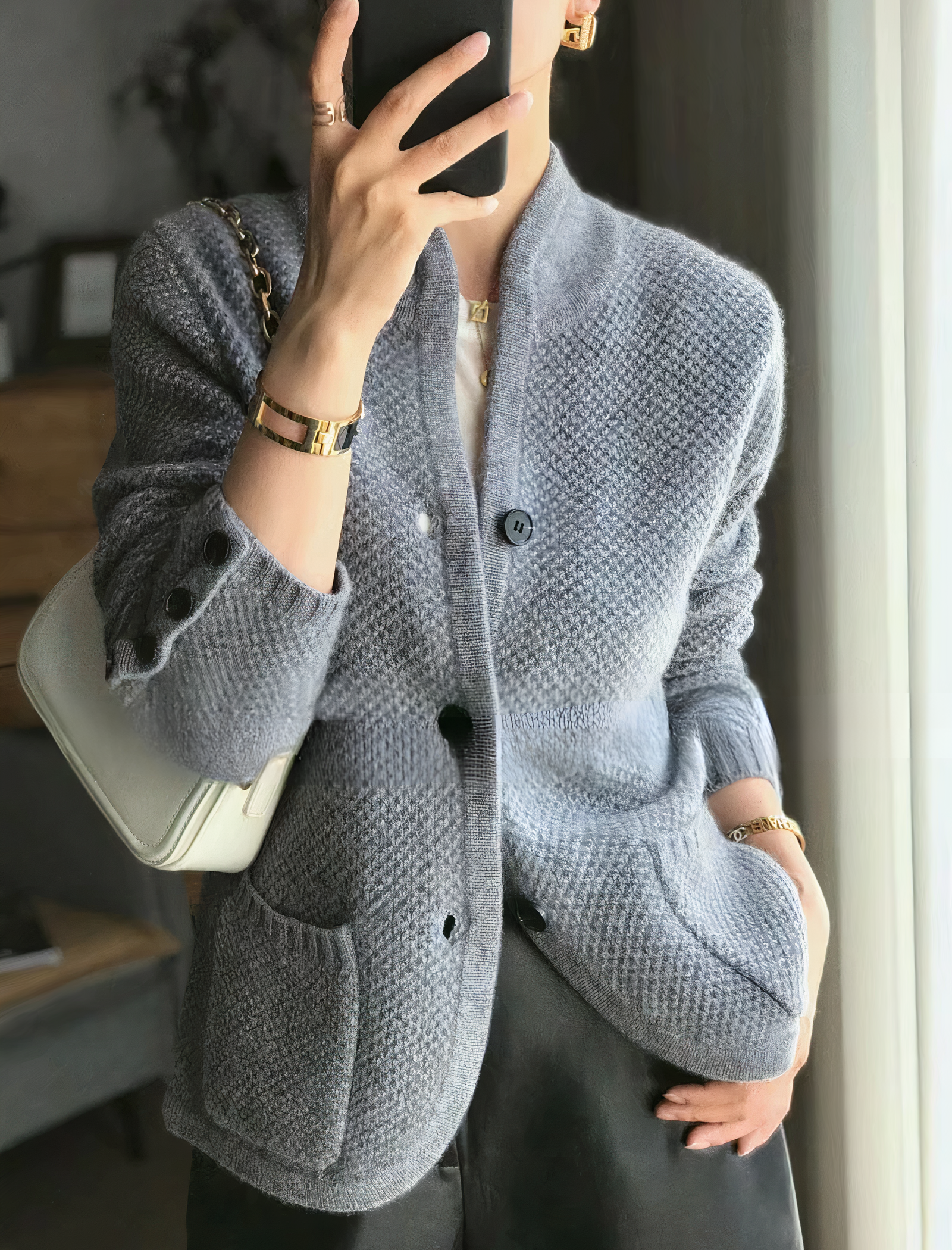 Edda – Cardigan in Gray