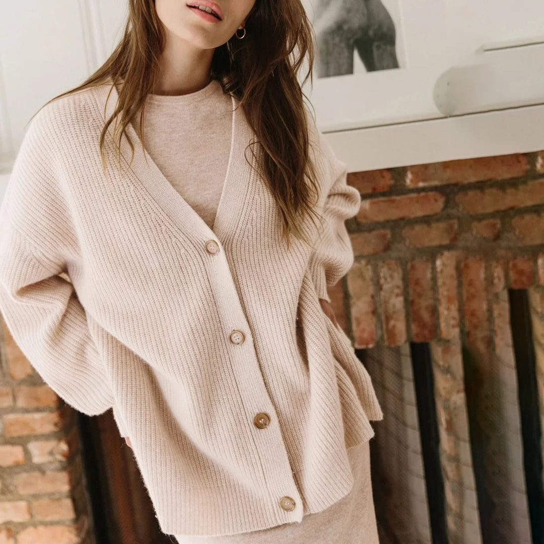 Leah – Long Cardigan in Natural