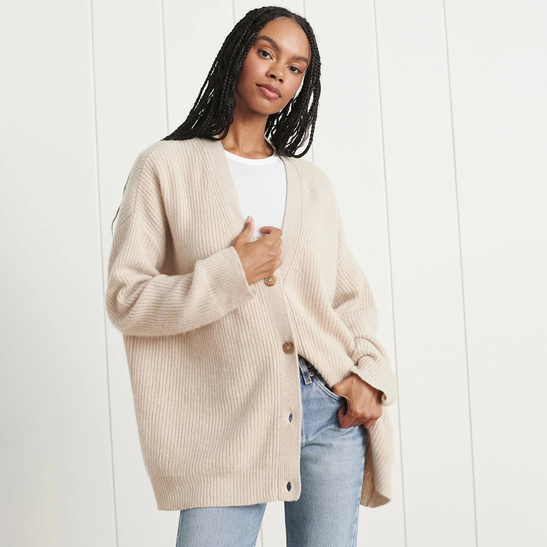Leah – Long Cardigan in Natural