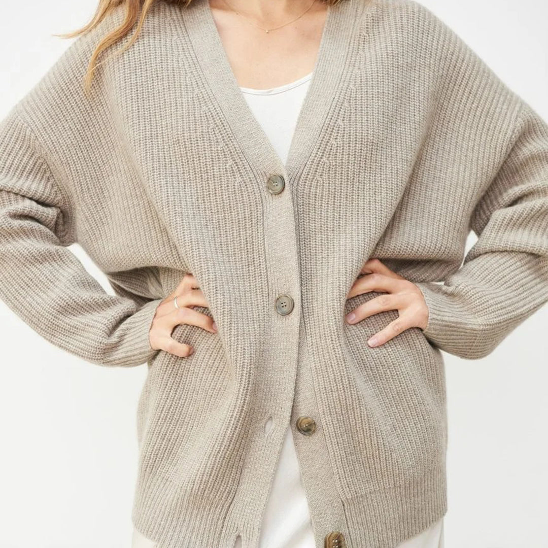 Leah – Long Cardigan in Natural