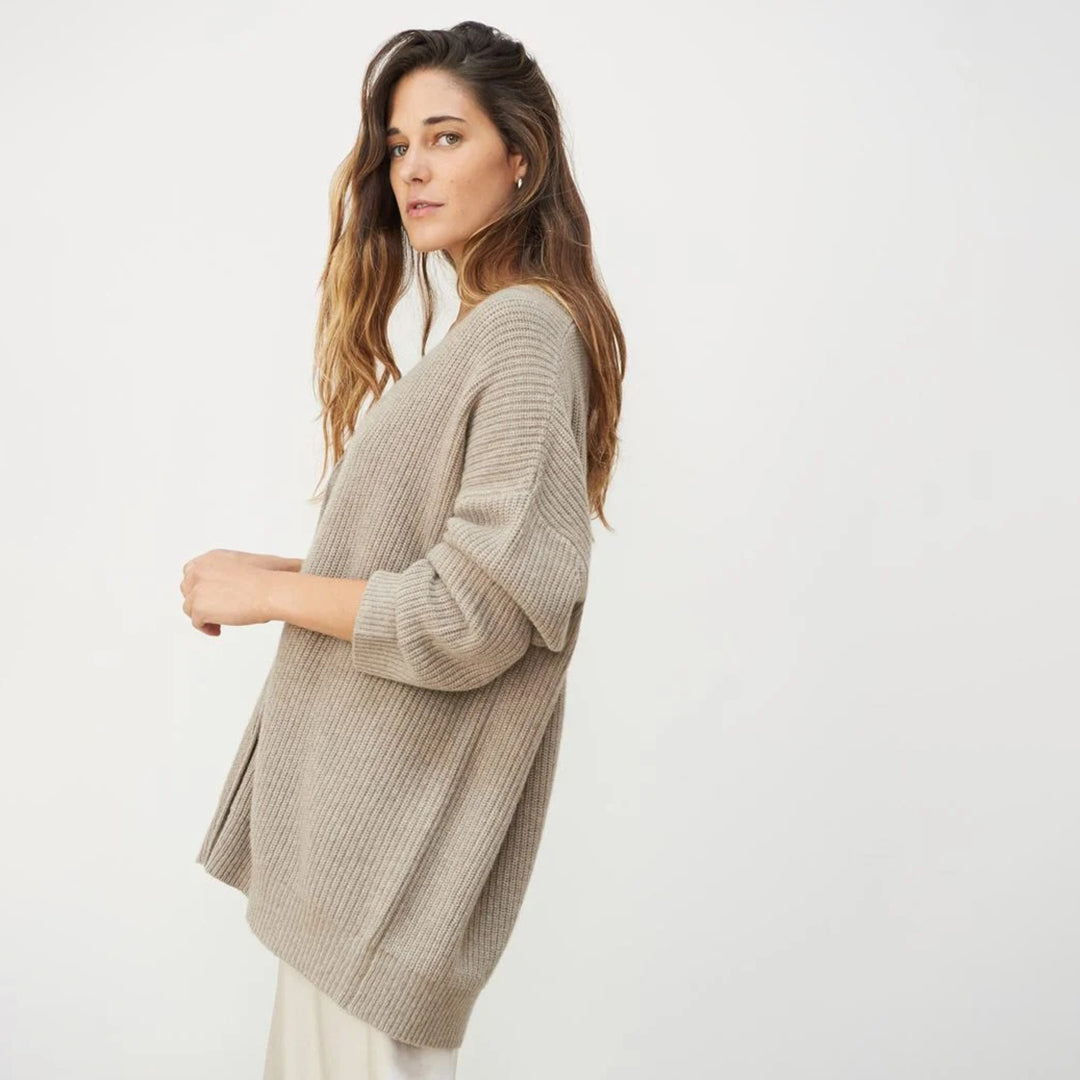 Leah – Long Cardigan in Natural