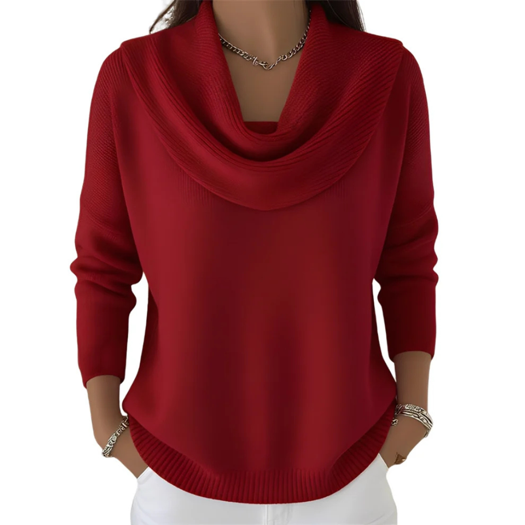 Marva - Trendy sweater with wide collar