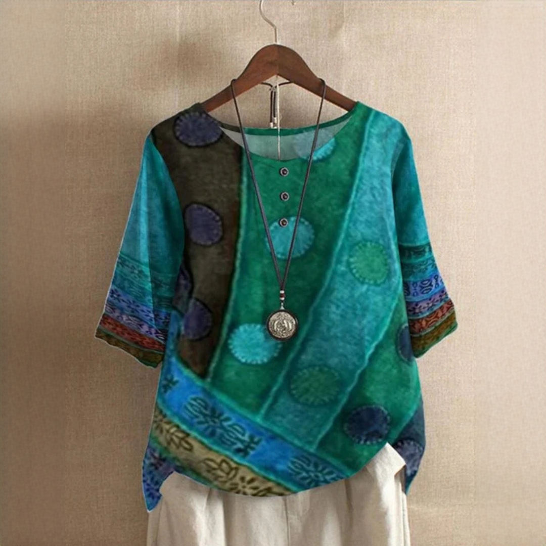 Jessel - Chic blouse with a round neckline