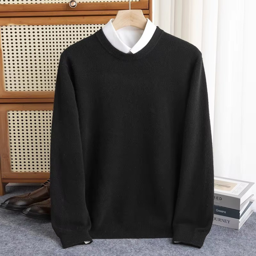 Men's Sweater Sweatshirt Crew Neck Long Sleeve - Regular Fit, Ribbed Trim at Collar, Sleeves and Hem