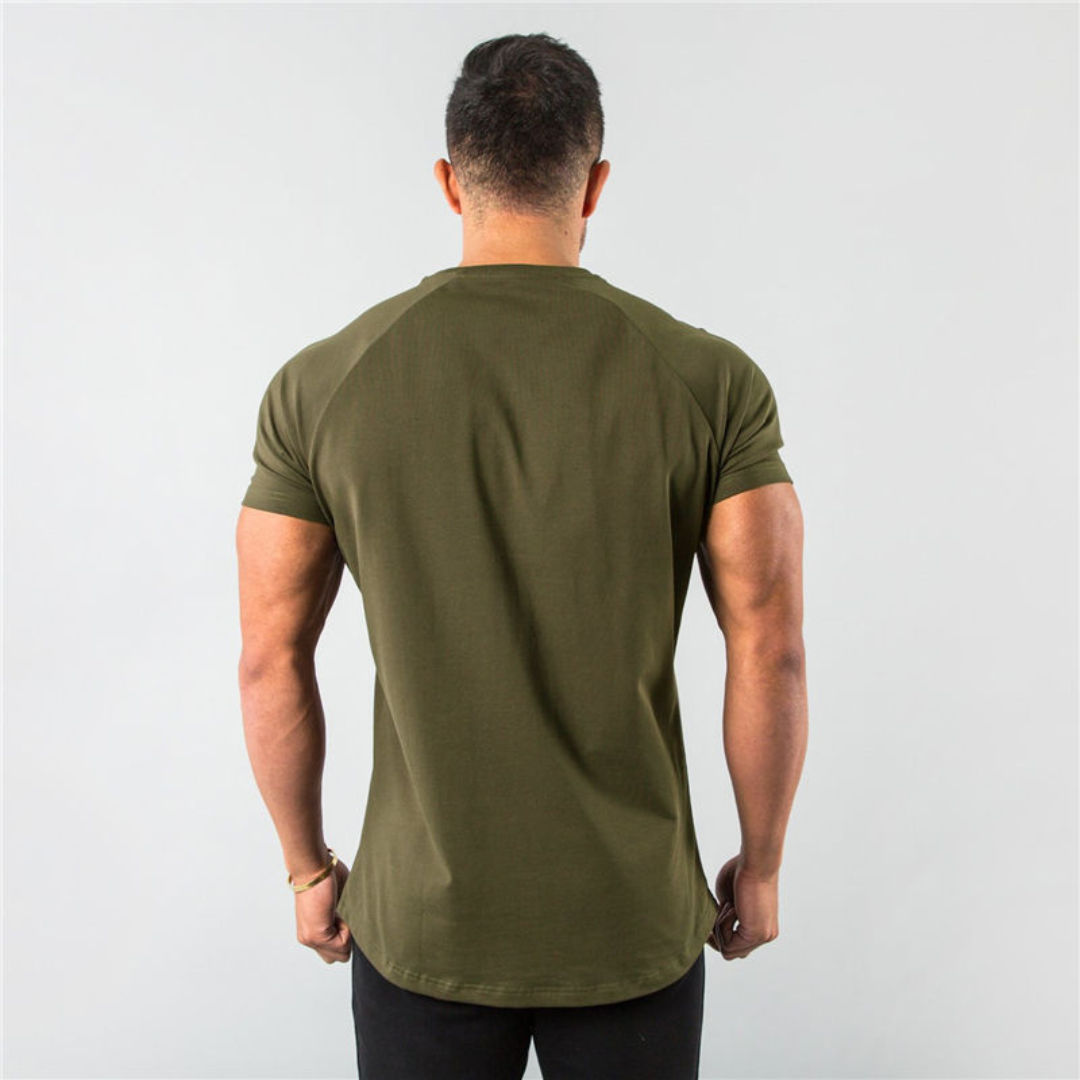 Men's T-Shirt Raglan Short Sleeve Slim Fit Long Sleeve T-Shirt with Crew Neck and Straight Hem