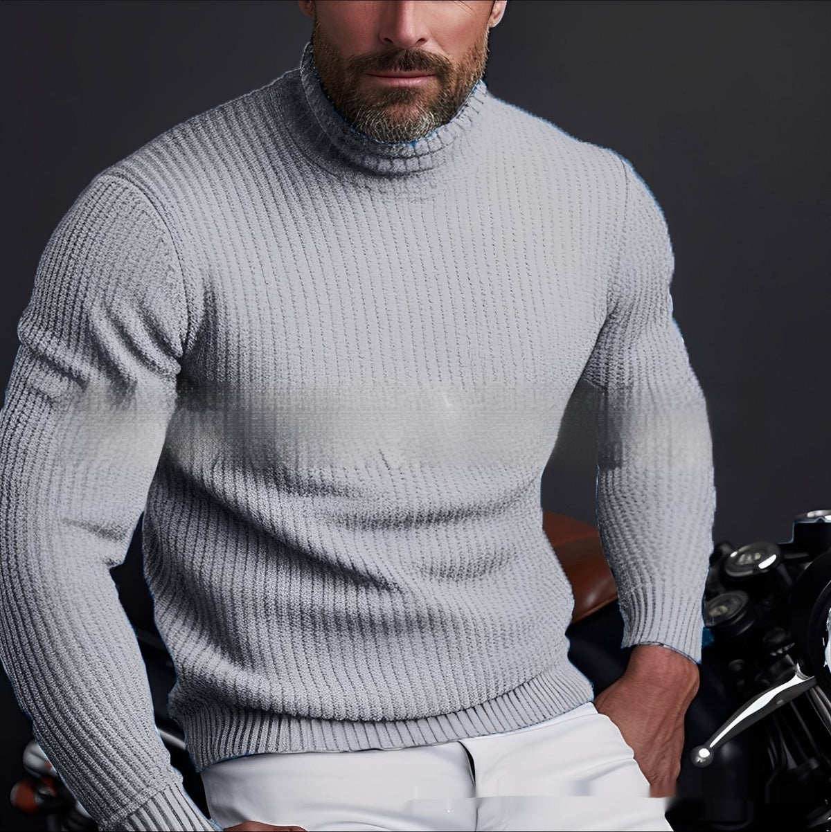 Men's sweater turtleneck ribbed pattern - regular fit