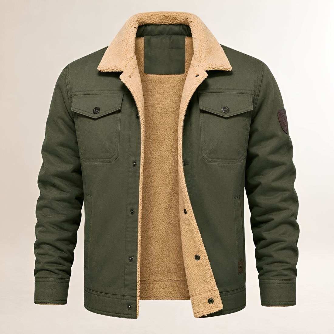 Dapper Jacket Men's Snap-Front with Lined Collar, Chest Flap & Side Pockets, Regular Fit