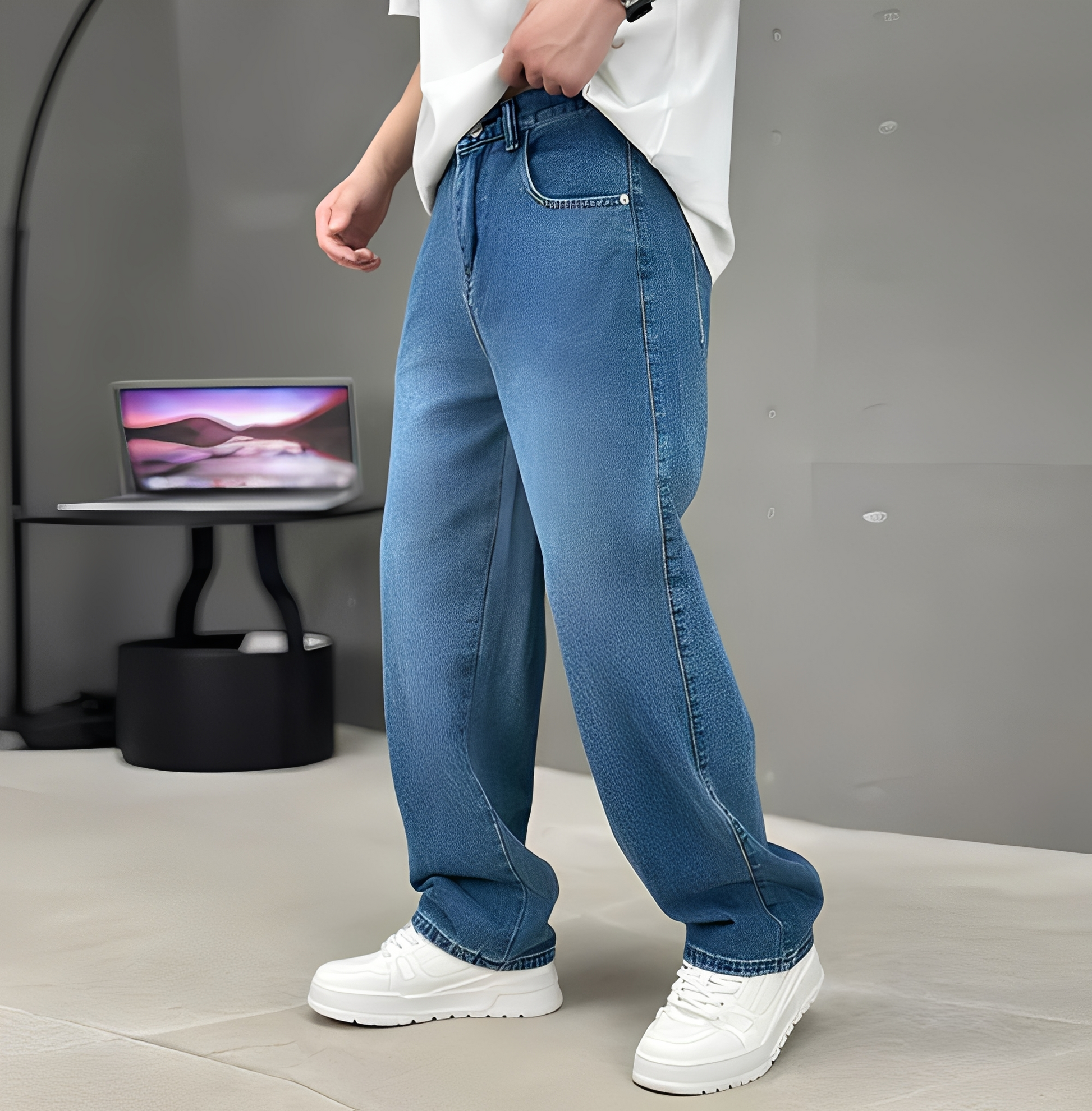 Aadan – Men's Casual Pants in Light Blue