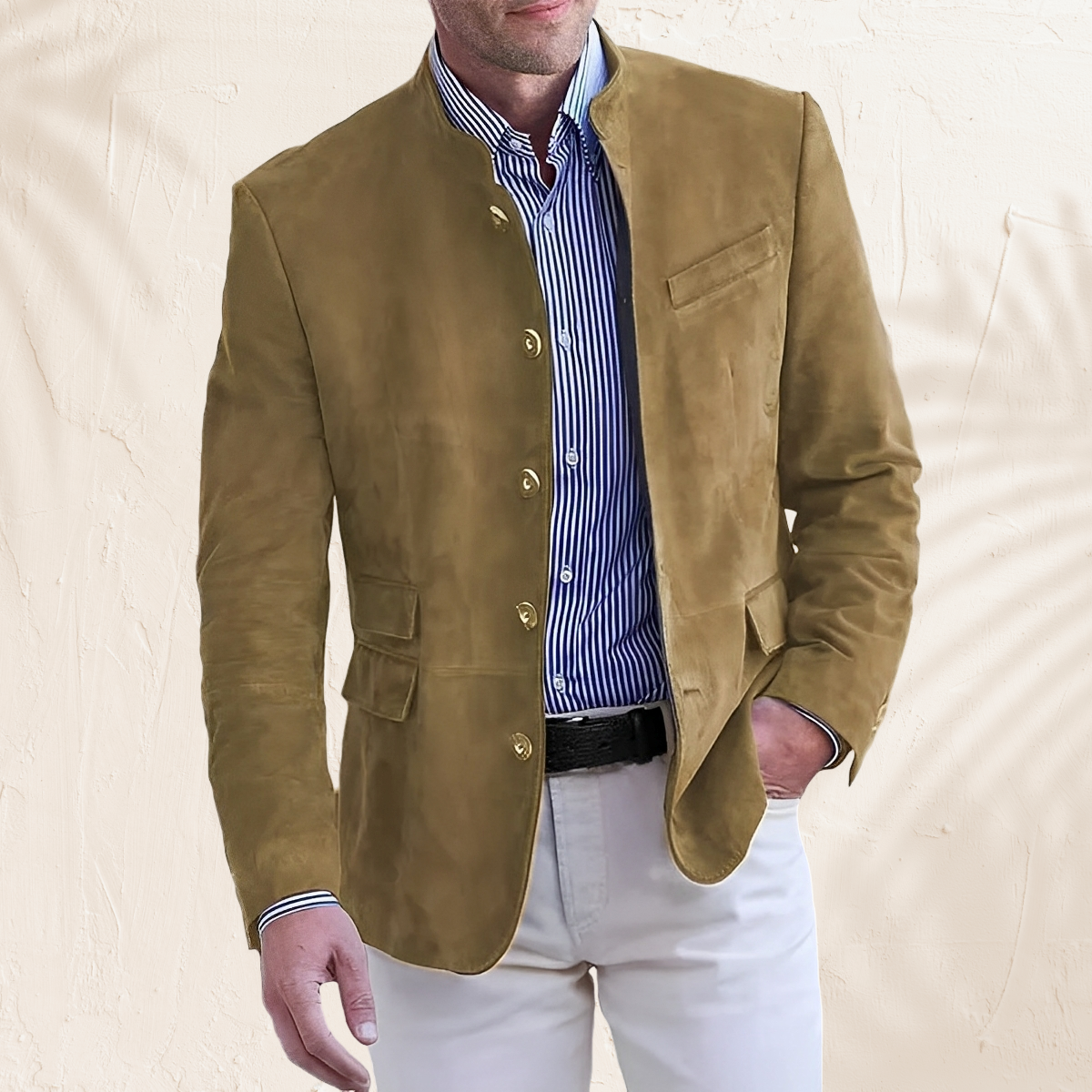 Philip – Men's Button-Up Jacket in Gray